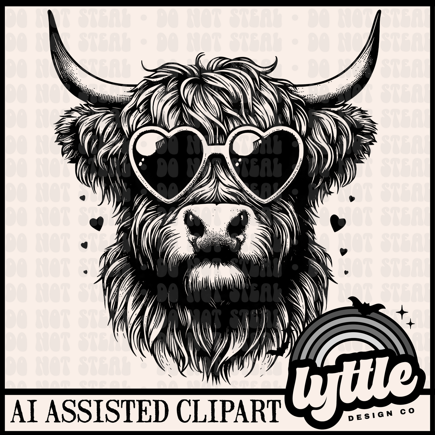 HIGHLAND COW VDAY CLIPART FILE
