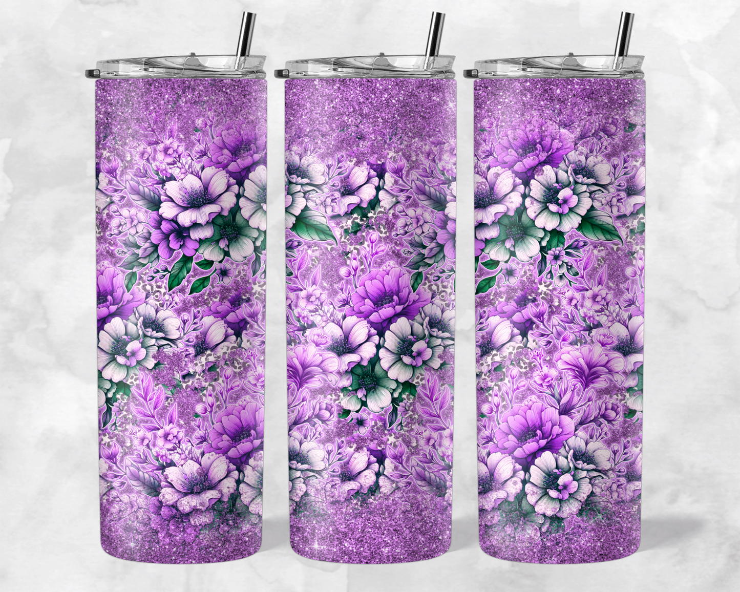 Floral Purple Tumbler Wrap