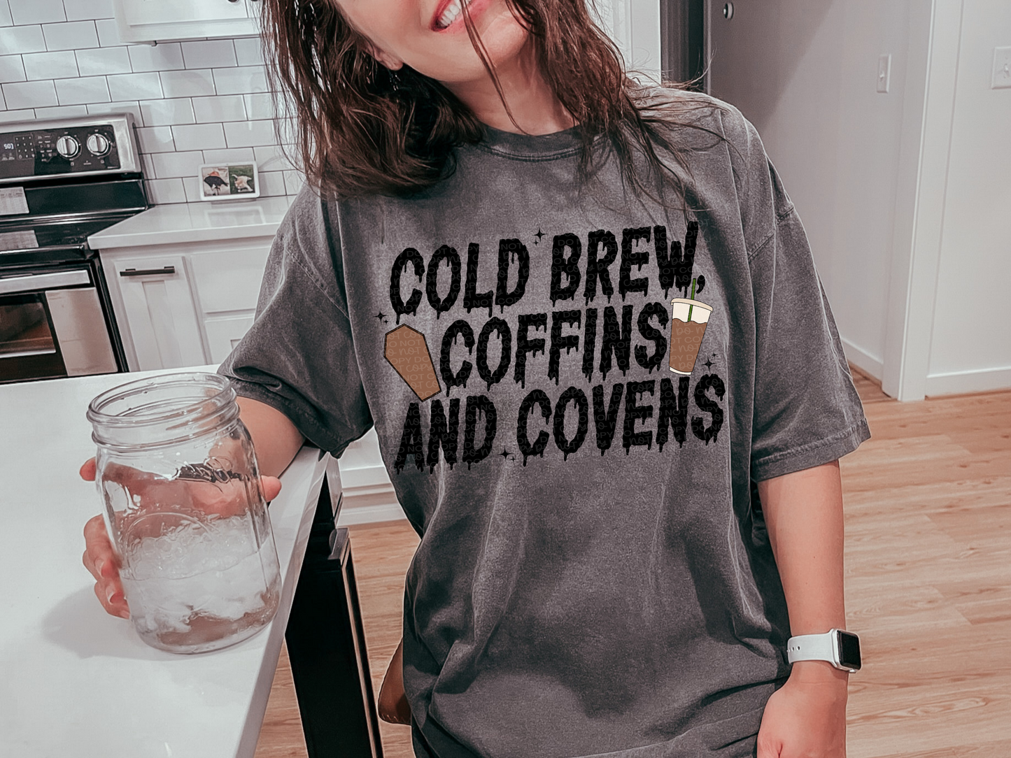 Cold Brew, Coffins And Covens | Digital Download | PNG