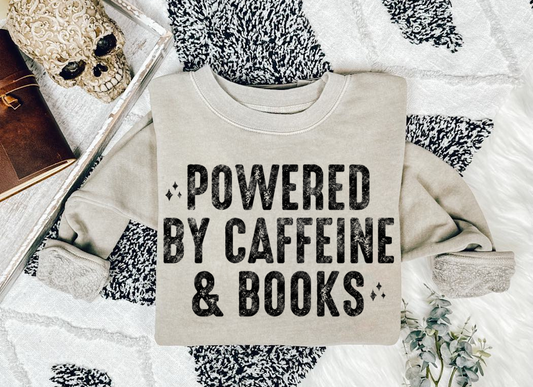 Powered By Caffeine & Books | Digital Download | PNG